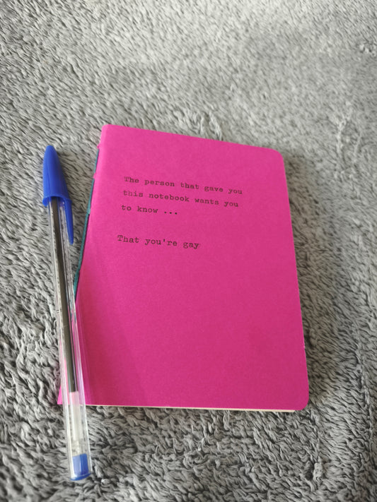 "The person that..." - Carnet A6 48 pages rose fuschia / bleu electrique